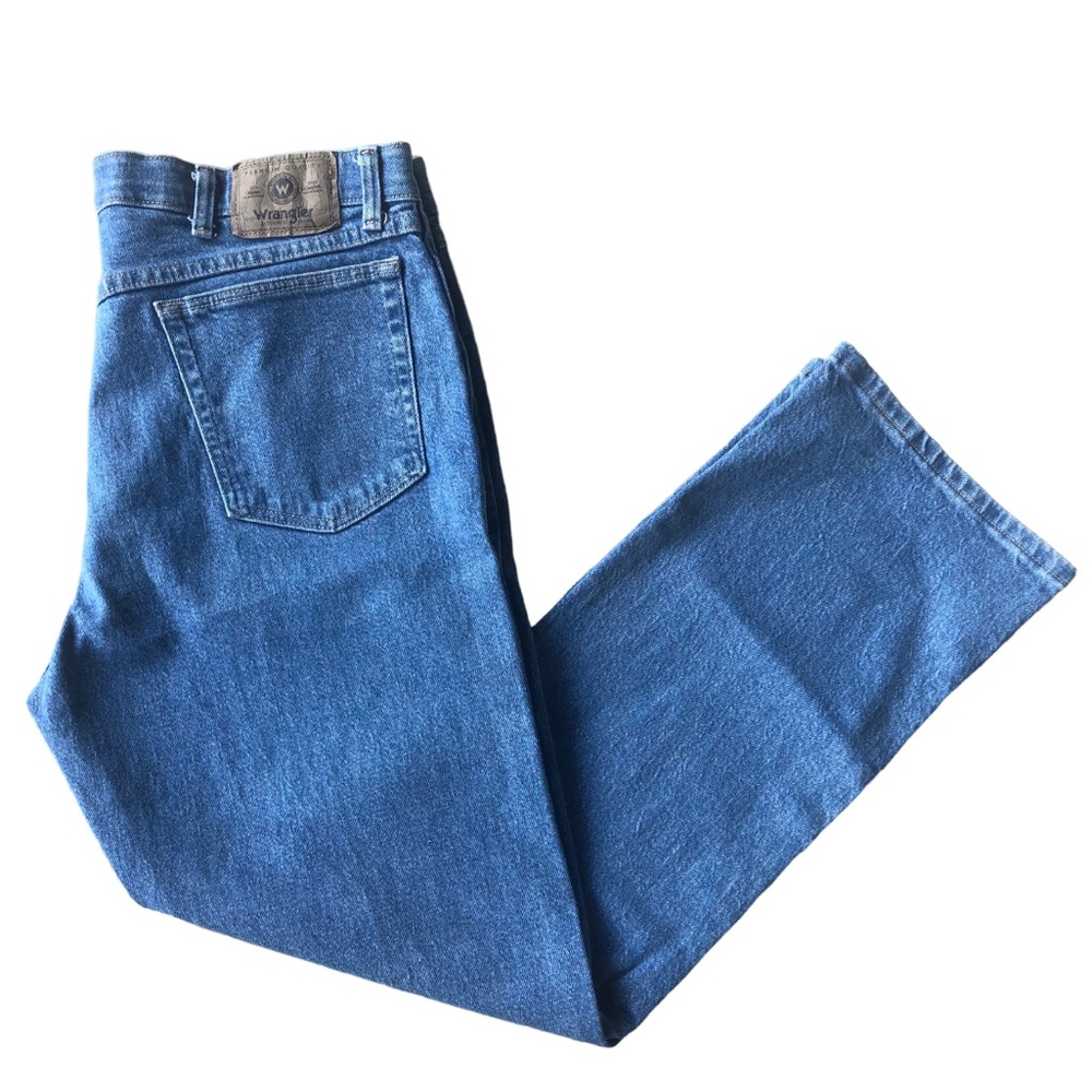 Mens Authentic Wrangler Hero Relaxed Fit Cotton Denim Blue Jeans